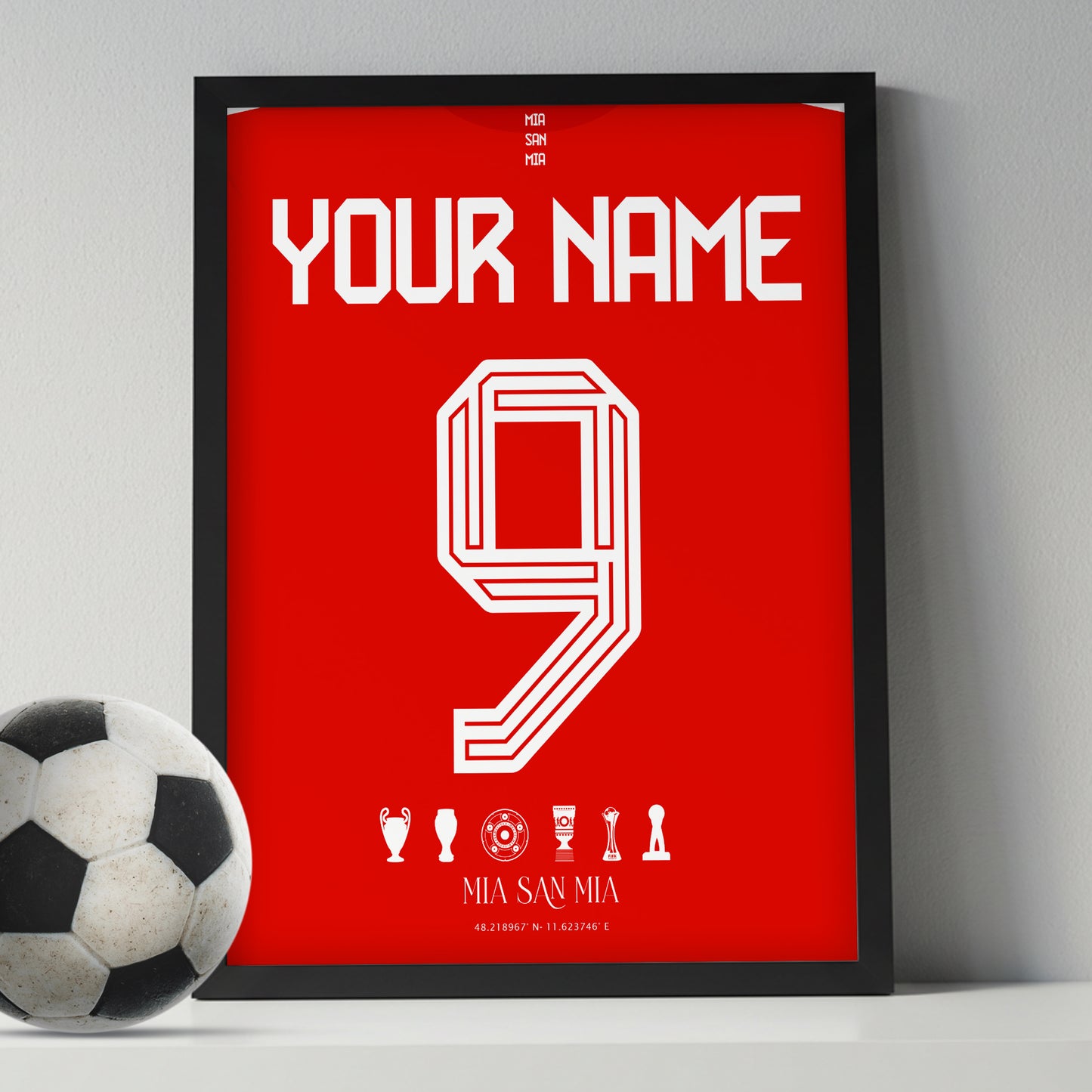 Personalised Bayern Munich 25/26 Home Kit Framed Poster