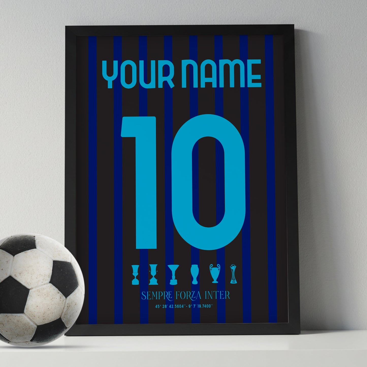 Personalised Inter Milan 25/26 Home Kit Framed Poster