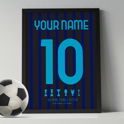 Personalised Inter Milan 25/26 Home Kit Framed Poster