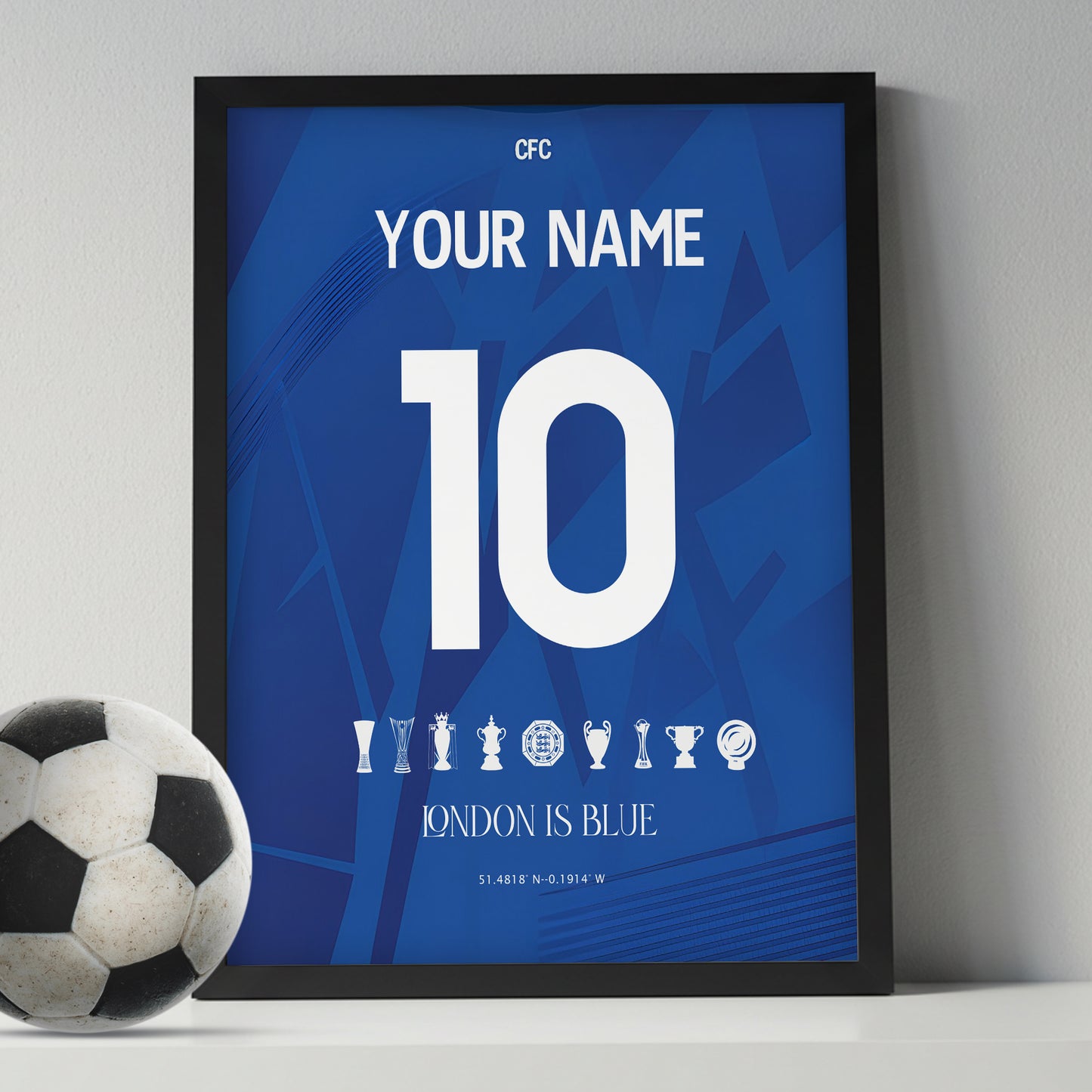 Personalised Chelsea 25/26 Home Kit Framed Poster