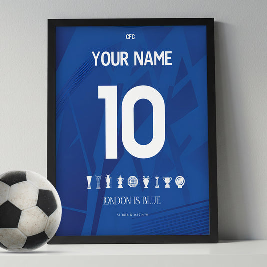 Personalised Chelsea 25/26 Home Kit Framed Poster