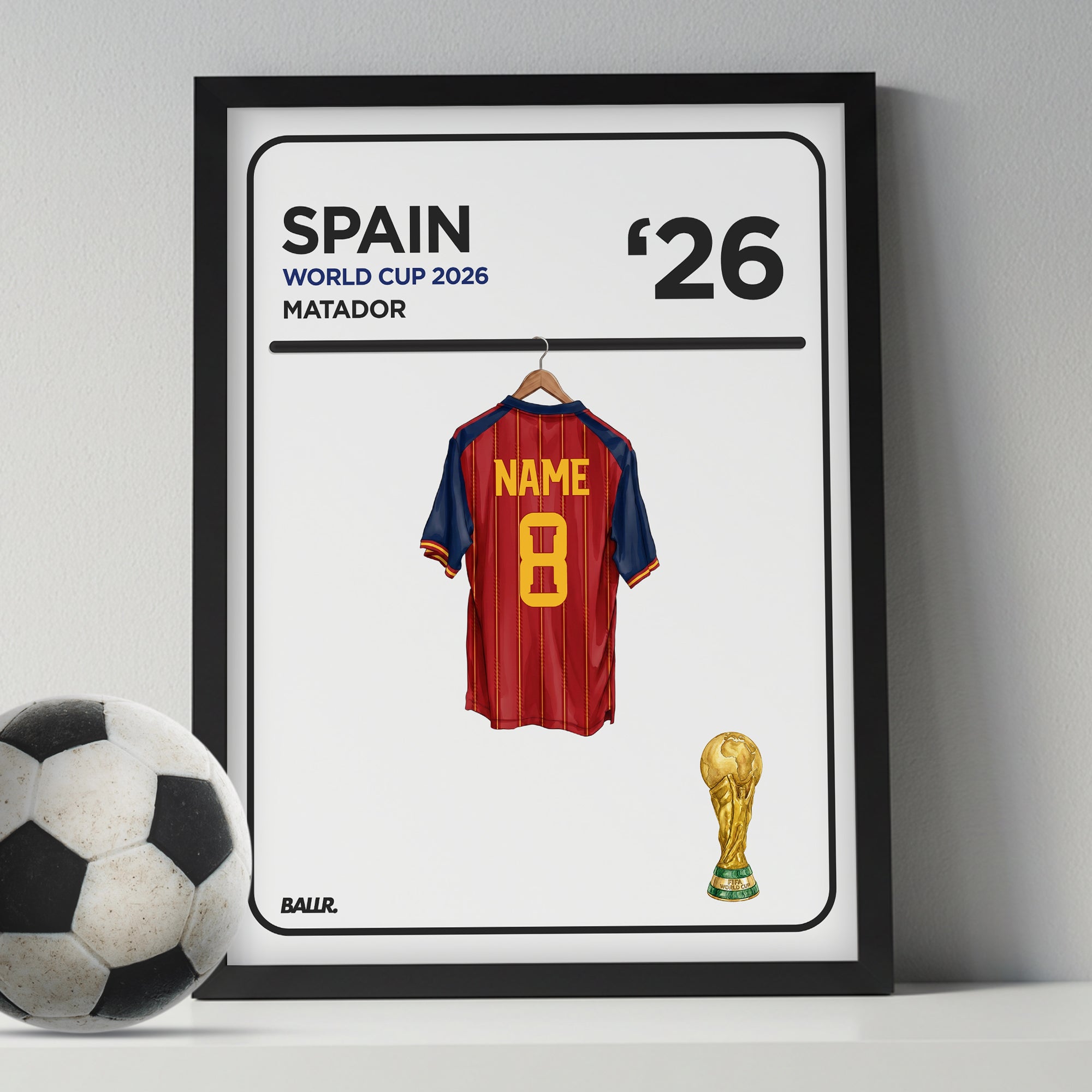 Personalised Locker Room Kit Spain 2026 World Cup