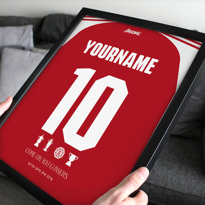 Personalised Arsenal 25/26 Home Kit Framed Poster