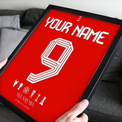 Personalised Bayern Munich 25/26 Home Kit Framed Poster