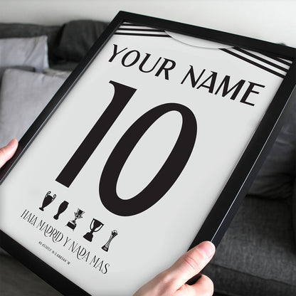 Personalised Real Madrid 25/26 Home Kit Framed Poster