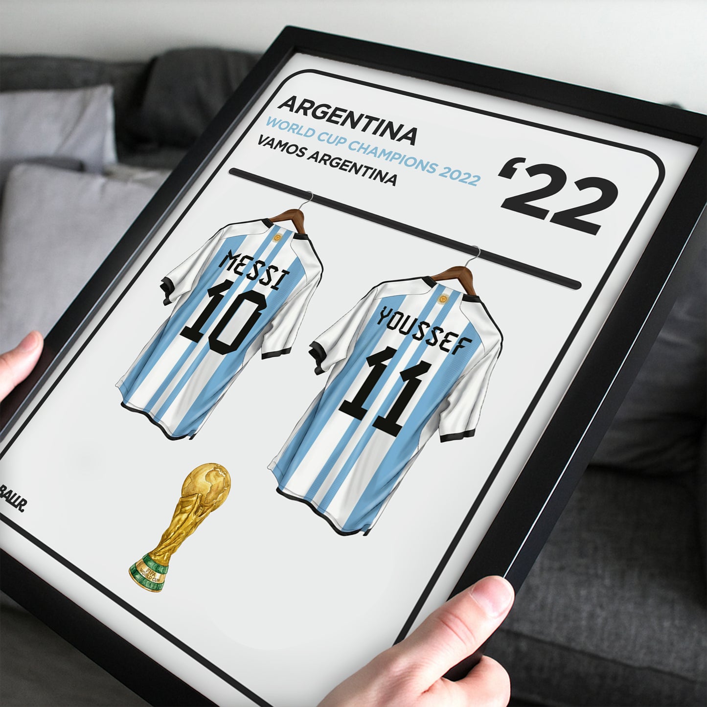 Argentina 2022 Personalised Locker Room World Cup Kit