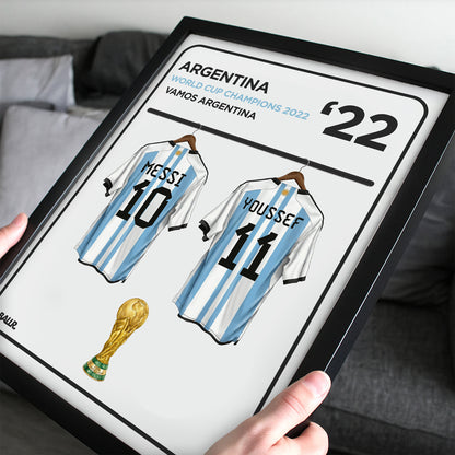 Argentina 2022 Personalised Locker Room World Cup Kit