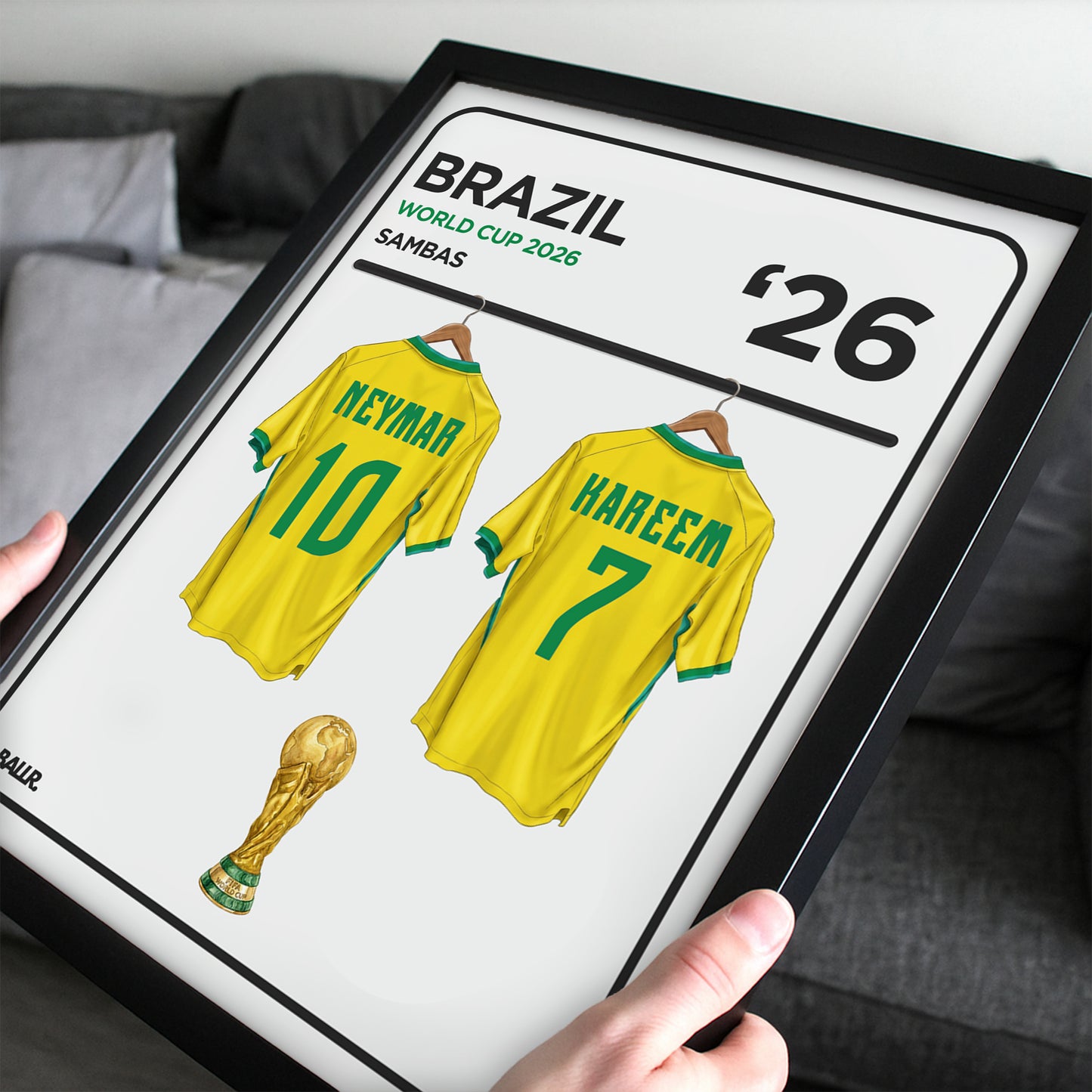 Brazil Personalised Locker Room World Cup Kit 2026