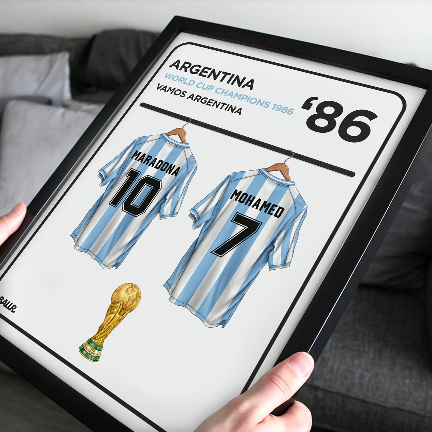Argentina 1986 Personalised Locker Room World Cup Kit