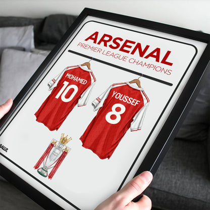 Personalised Arsenal 25/26 Champions Locker Room 2 Kits