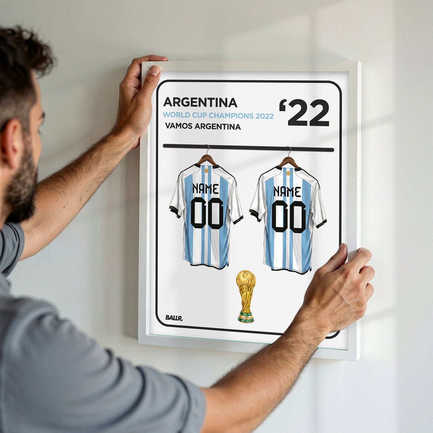 Argentina 2022 Personalised Locker Room World Cup Kit