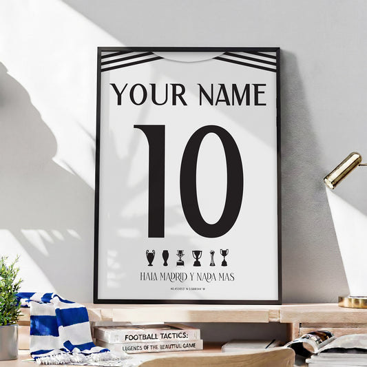 Personalised Real Madrid 25/26 Home Kit Framed Poster