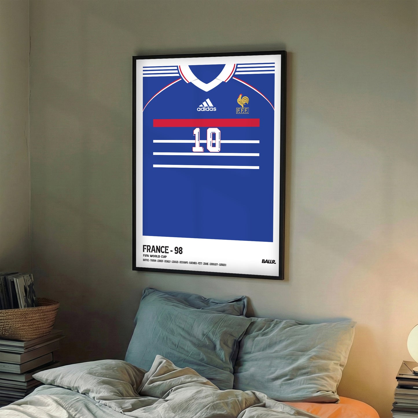 Zizou's Iconic France Kit WC1998 ( Framed Poster )
