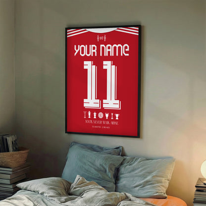 Personalised Liverpool 25/26 Home Kit Framed Poster