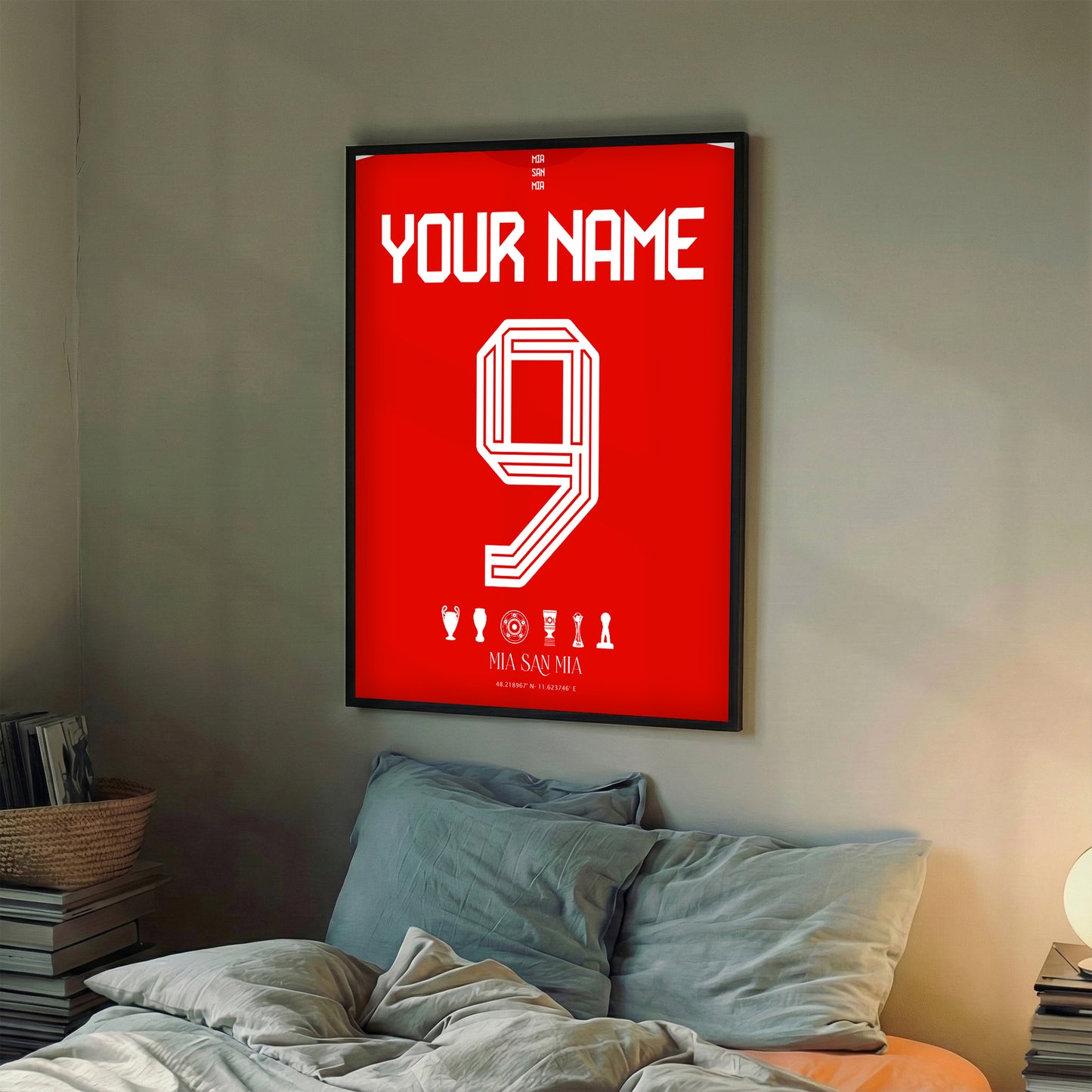 Personalised Bayern Munich 25/26 Home Kit Framed Poster