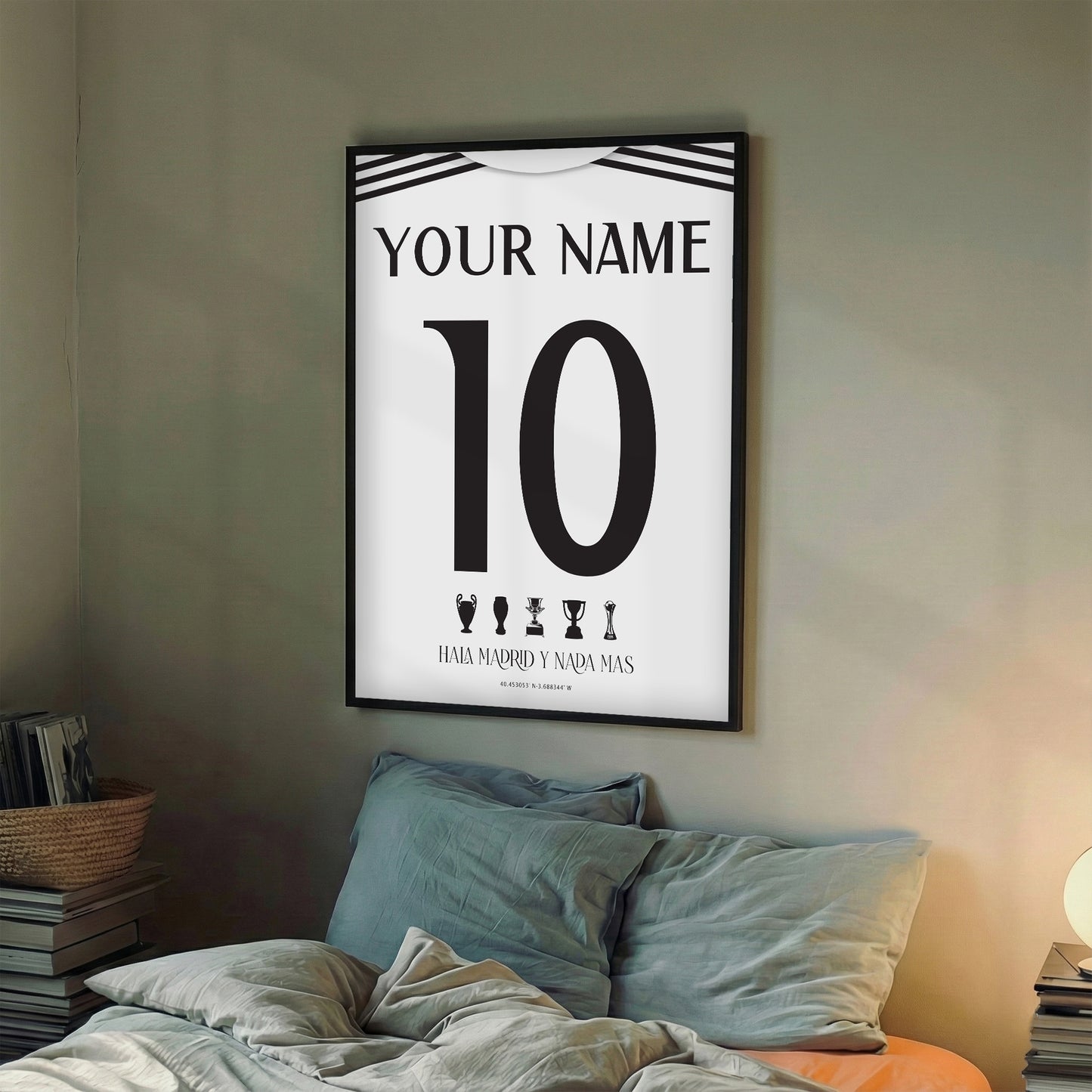Personalised Real Madrid 25/26 Home Kit Framed Poster