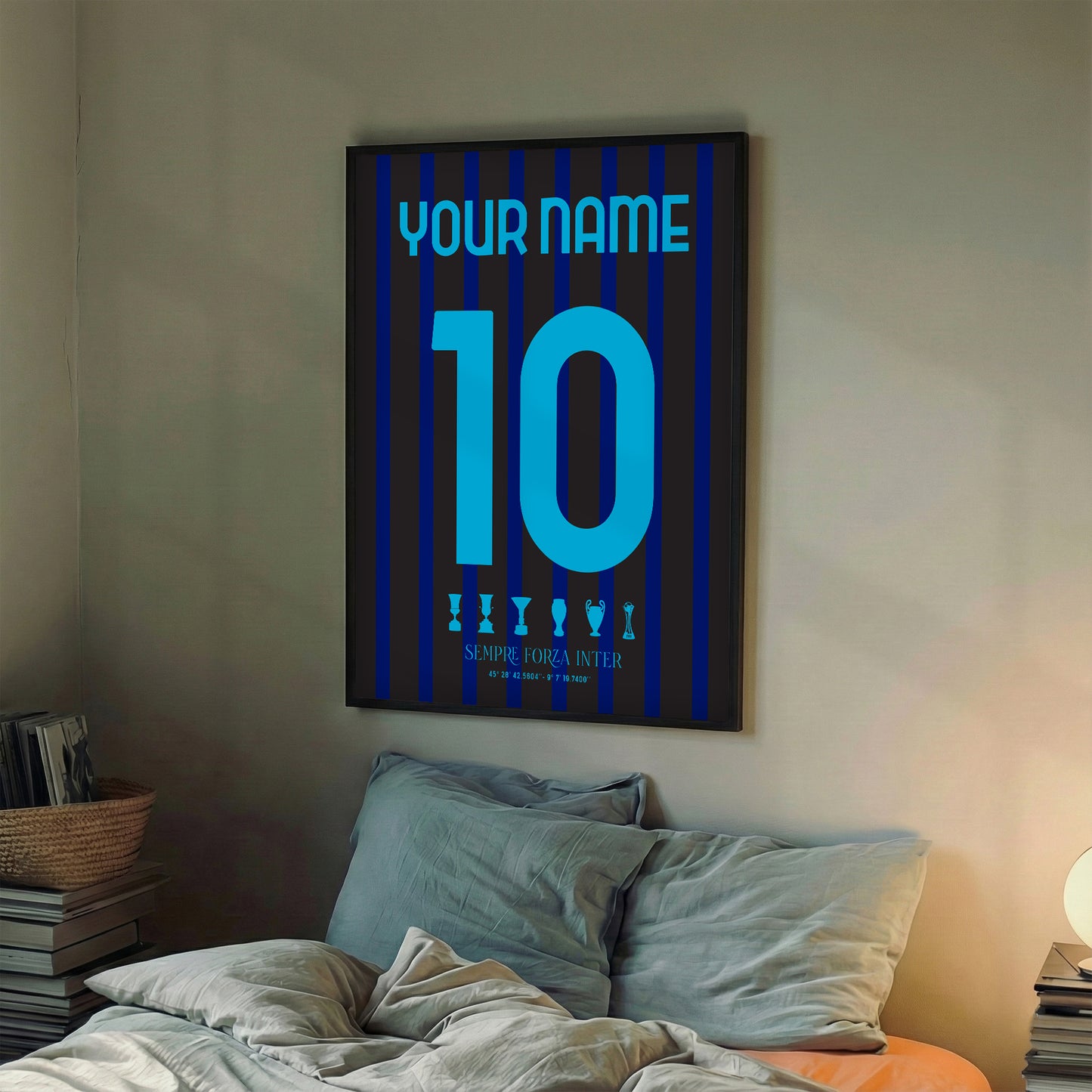 Personalised Inter Milan 25/26 Home Kit Framed Poster