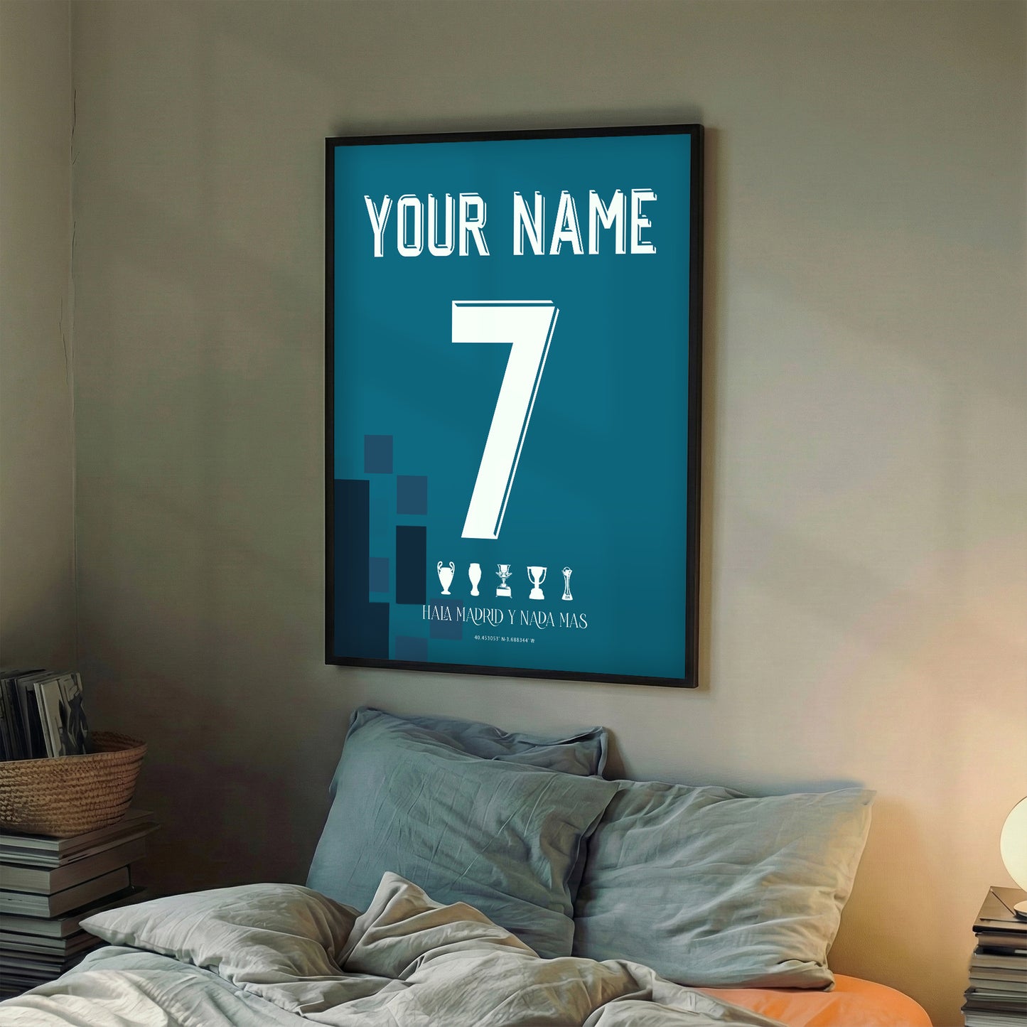 Personalised Real Madrid 17/18 Away Kit Framed Poster