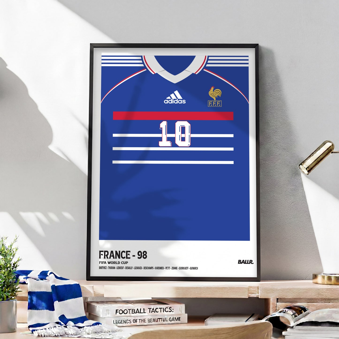 Zizou's Iconic France Kit WC1998 ( Framed Poster )