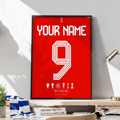 Personalised Bayern Munich 25/26 Home Kit Framed Poster