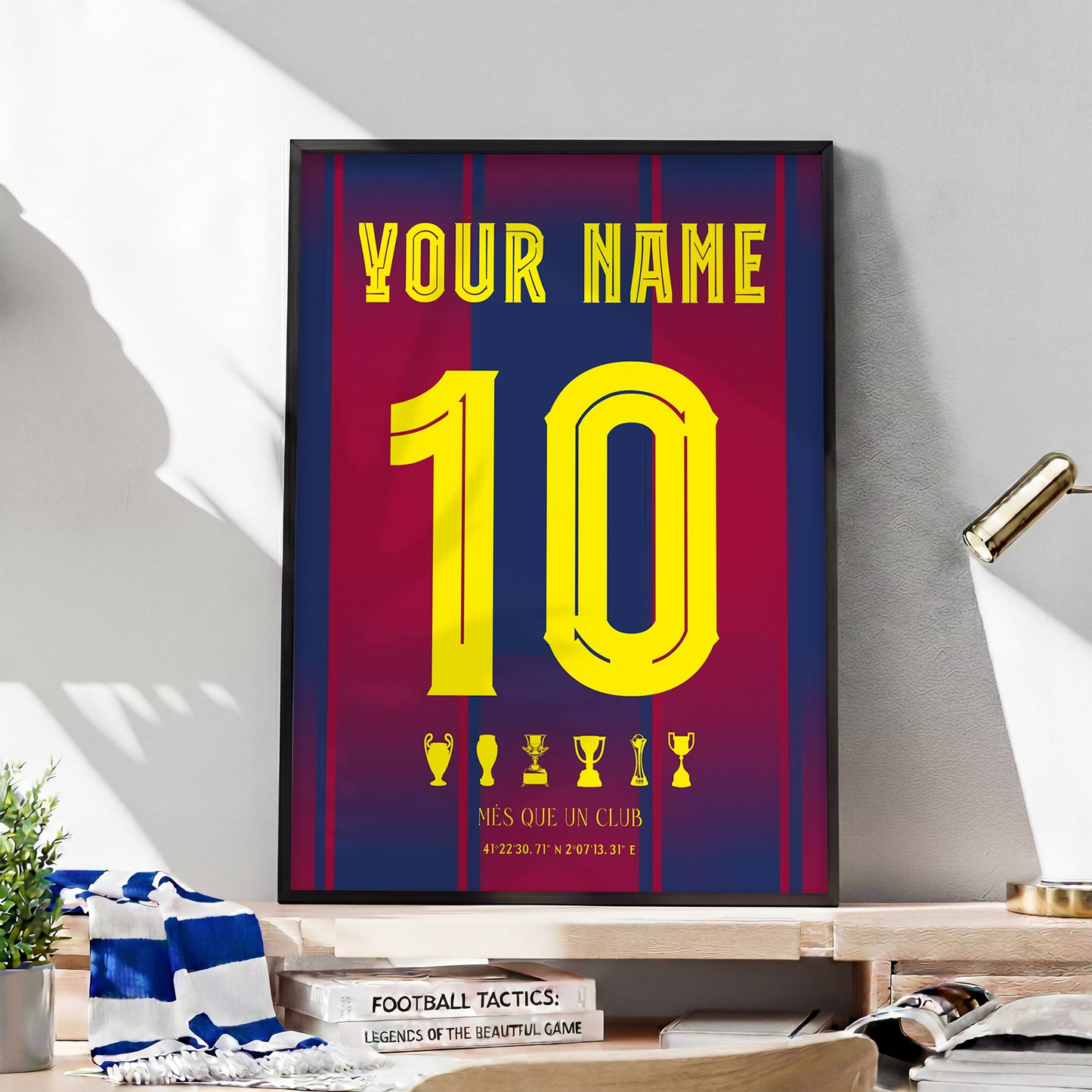 Personalised FC Barcelona 25/26 Home Kit Framed Poster