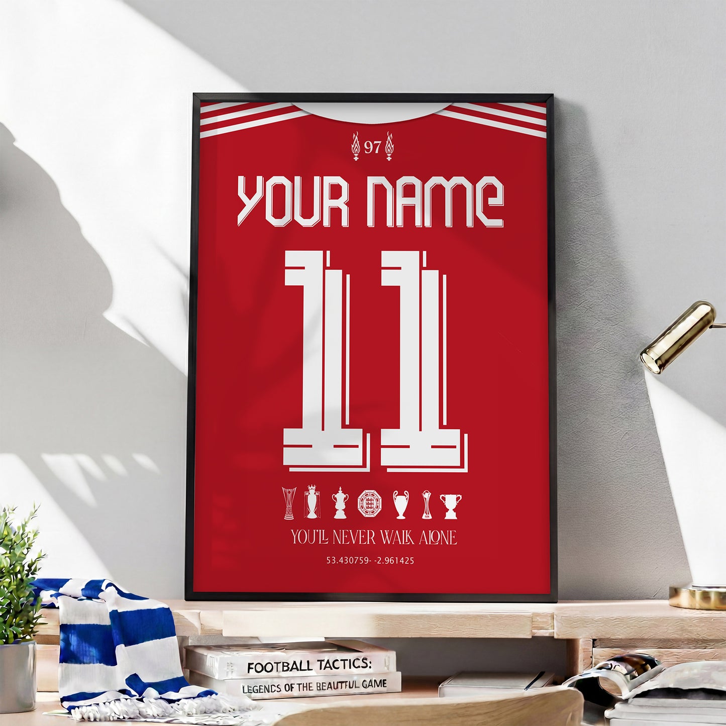 Personalised Liverpool 25/26 Home Kit Framed Poster
