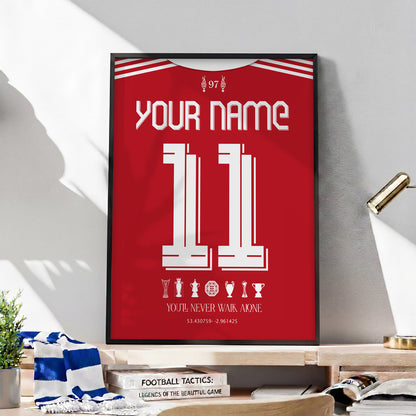 Personalised Liverpool 25/26 Home Kit Framed Poster