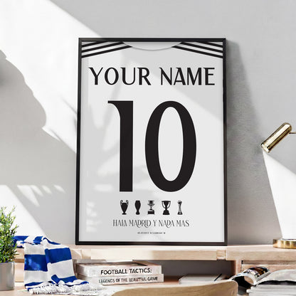 Personalised Real Madrid 25/26 Home Kit Framed Poster