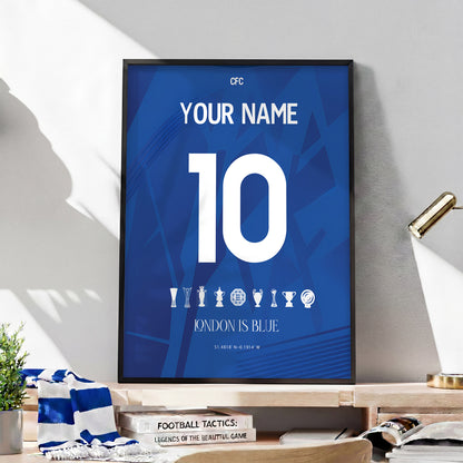 Personalised Chelsea 25/26 Home Kit Framed Poster