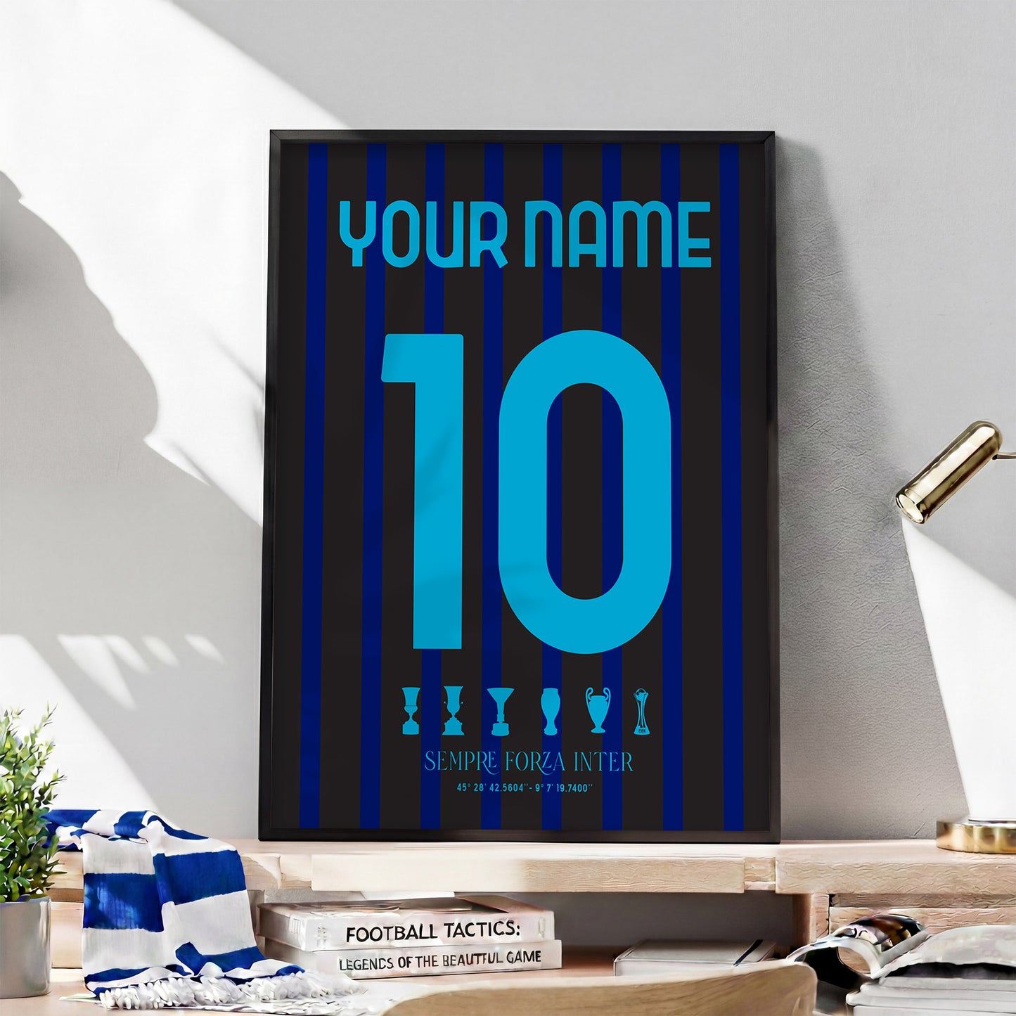 Personalised Inter Milan 25/26 Home Kit Framed Poster