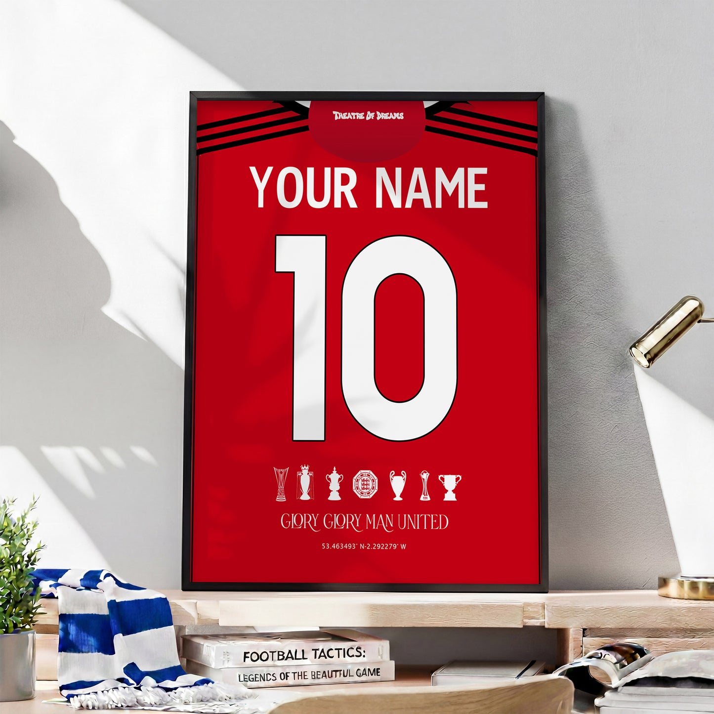 Personalised Man.United 25/26 Home Kit Framed Poster