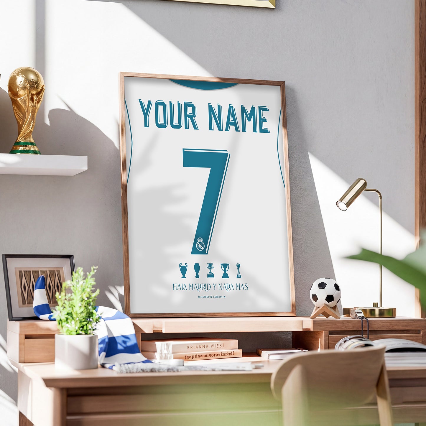 Personalised Real Madrid 17/18 Home Kit Framed Poster