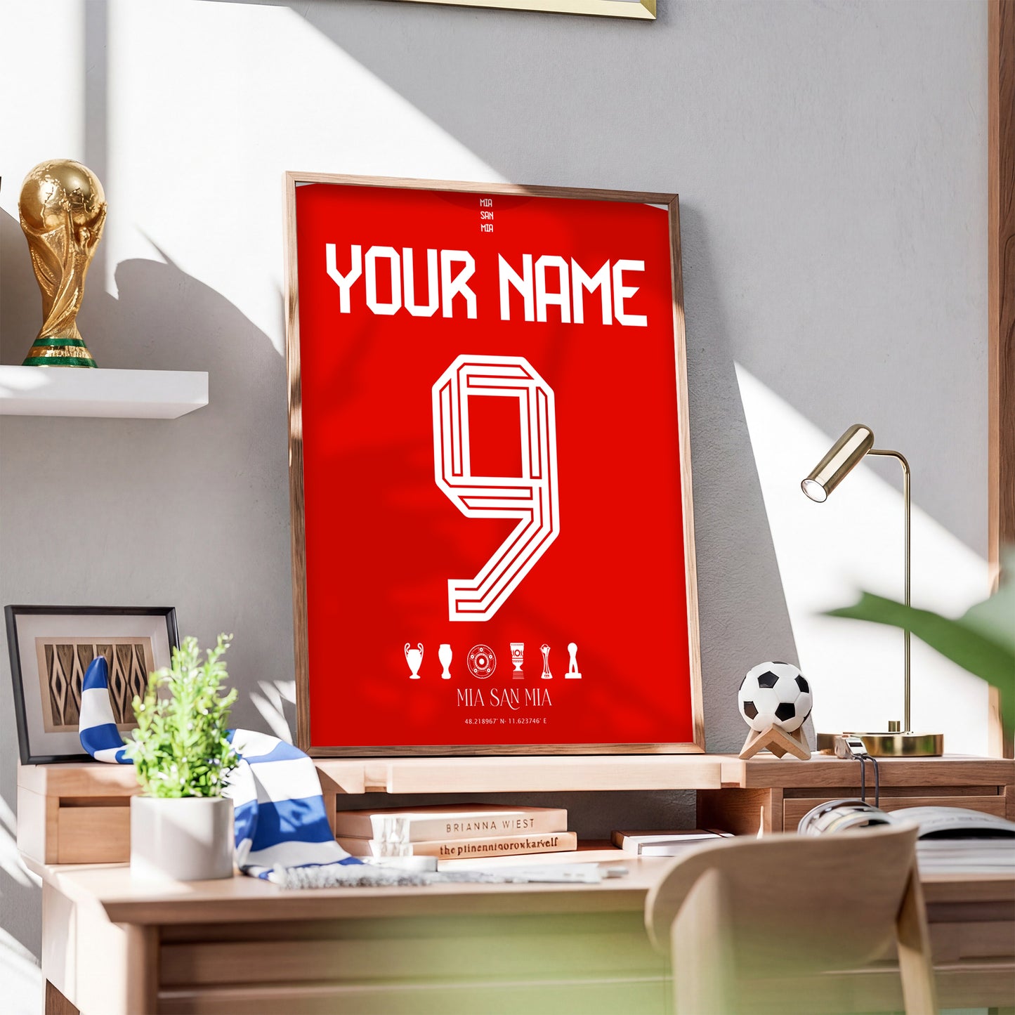 Personalised Bayern Munich 25/26 Home Kit Framed Poster