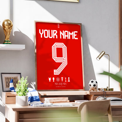 Personalised Bayern Munich 25/26 Home Kit Framed Poster