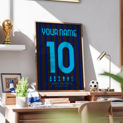 Personalised Inter Milan 25/26 Home Kit Framed Poster
