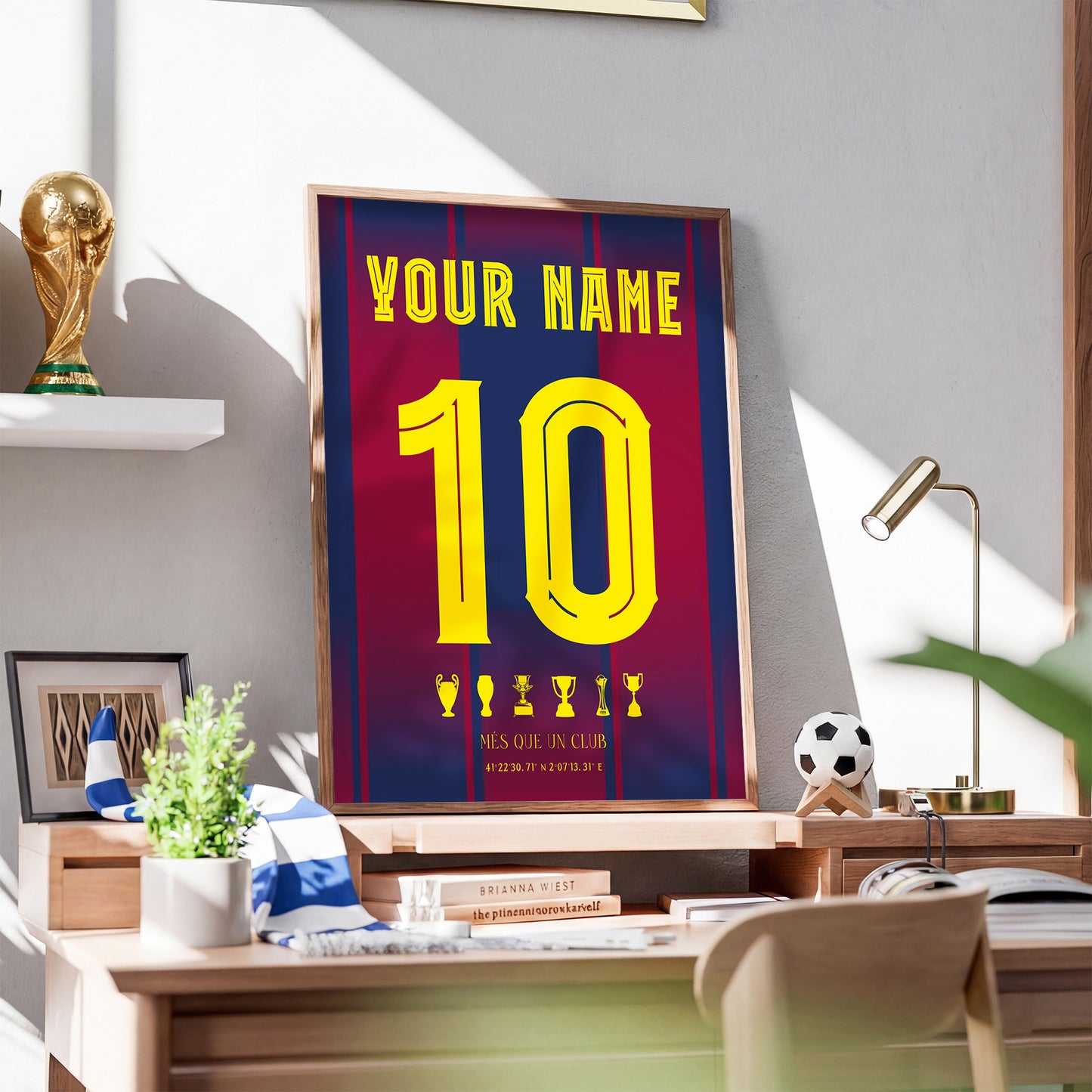 Personalised FC Barcelona 25/26 Home Kit Framed Poster