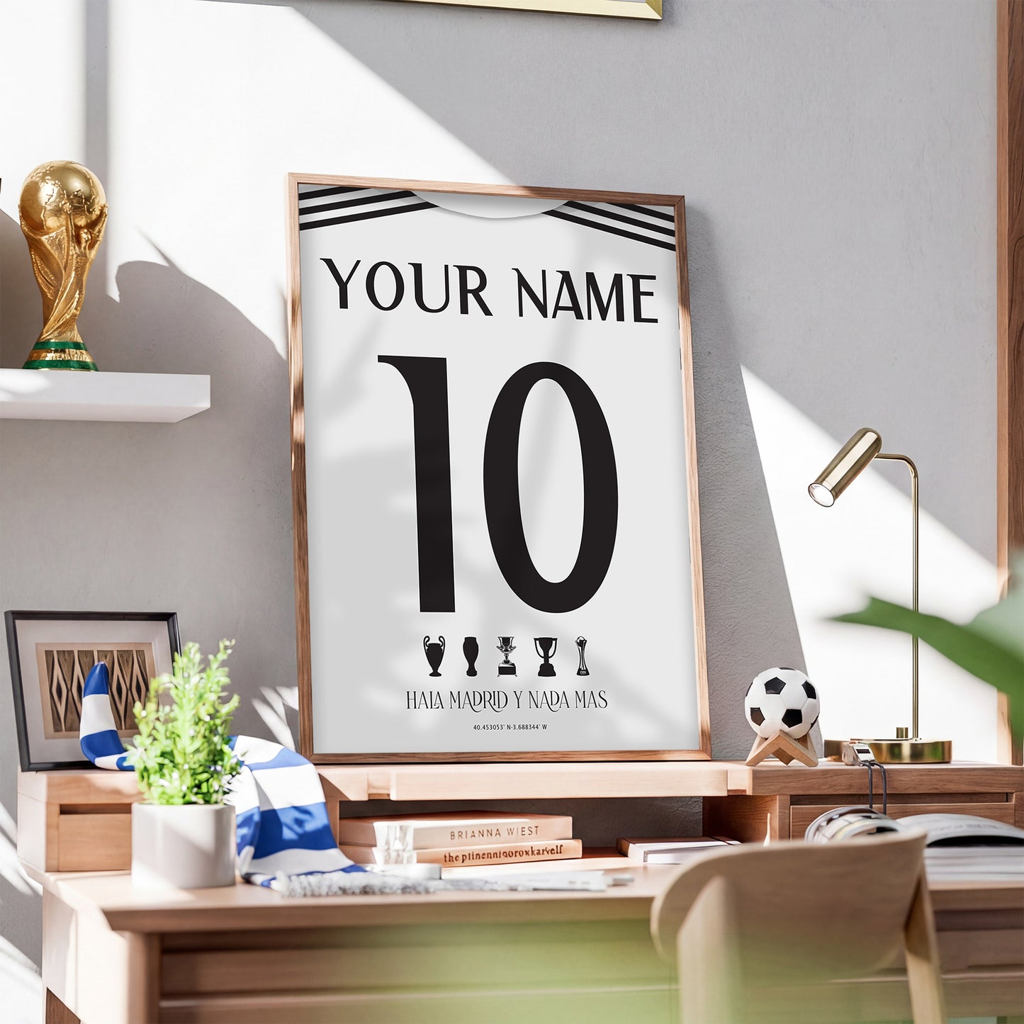 Personalised Real Madrid 25/26 Home Kit Framed Poster