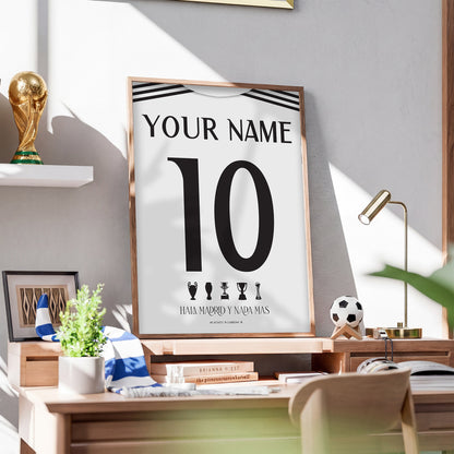 Personalised Real Madrid 25/26 Home Kit Framed Poster