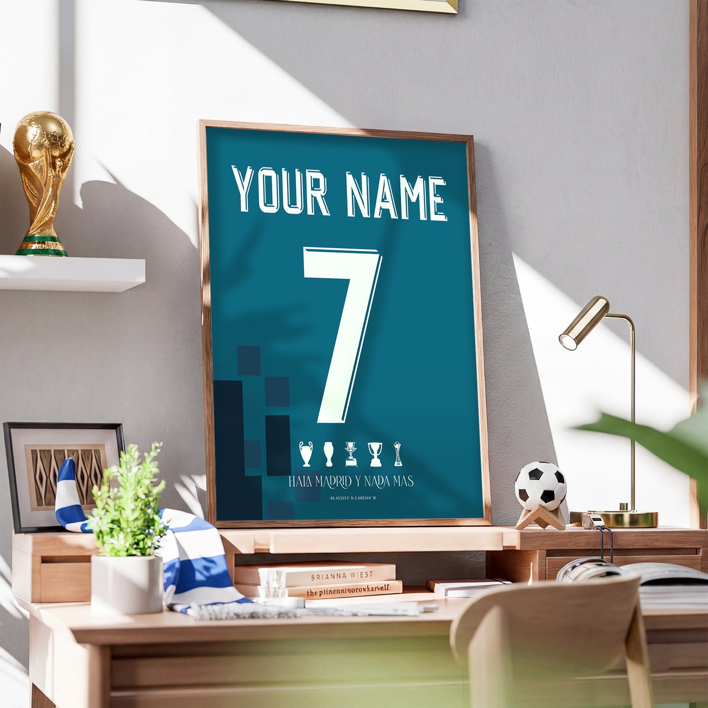 Personalised Real Madrid 17/18 Away Kit Framed Poster