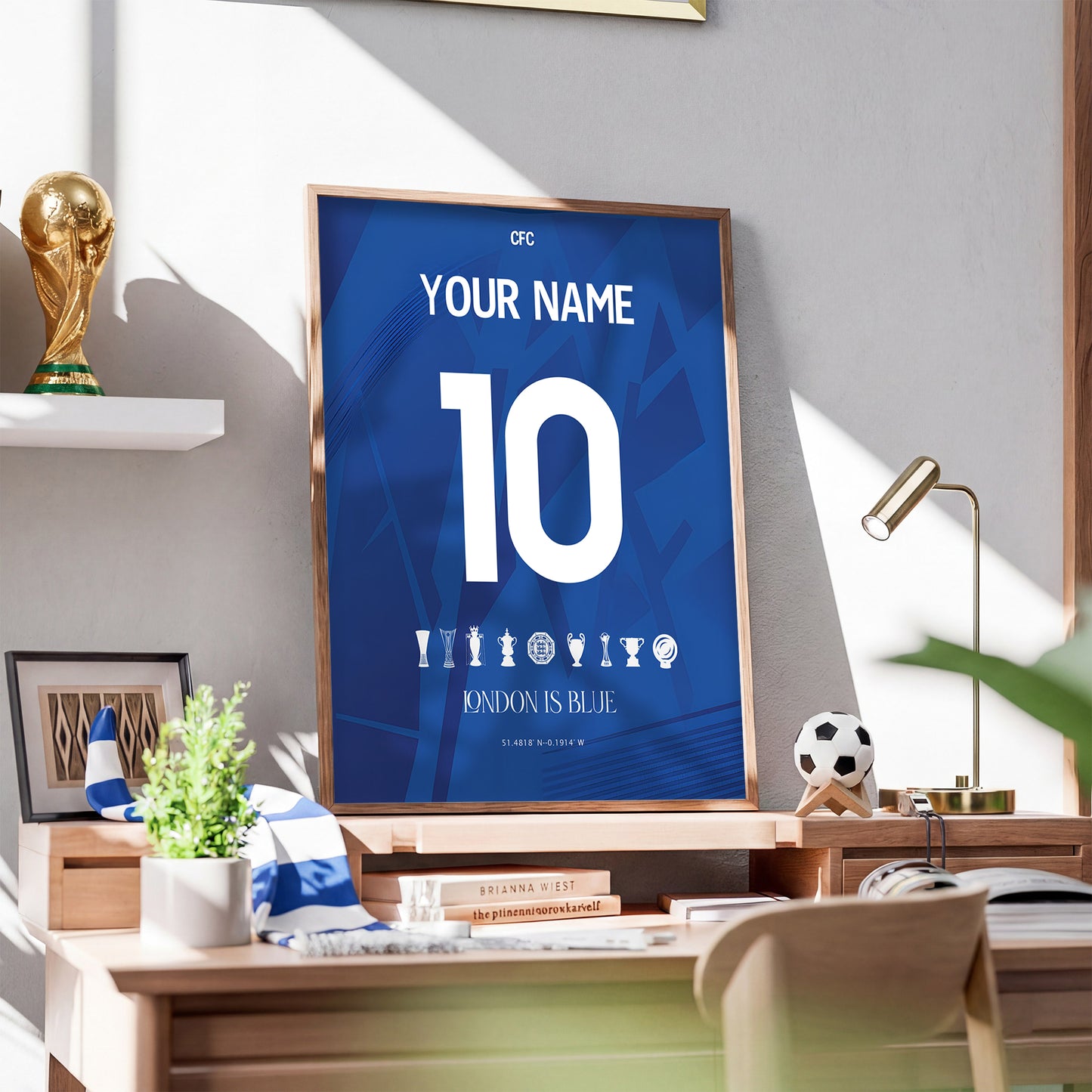 Personalised Chelsea 25/26 Home Kit Framed Poster