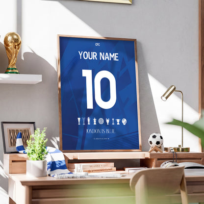Personalised Chelsea 25/26 Home Kit Framed Poster
