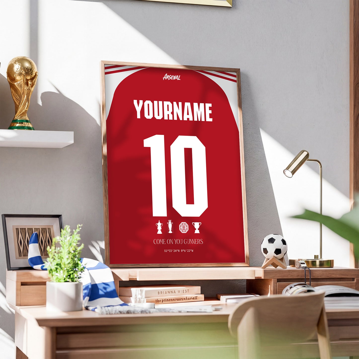 Personalised Arsenal 25/26 Home Kit Framed Poster