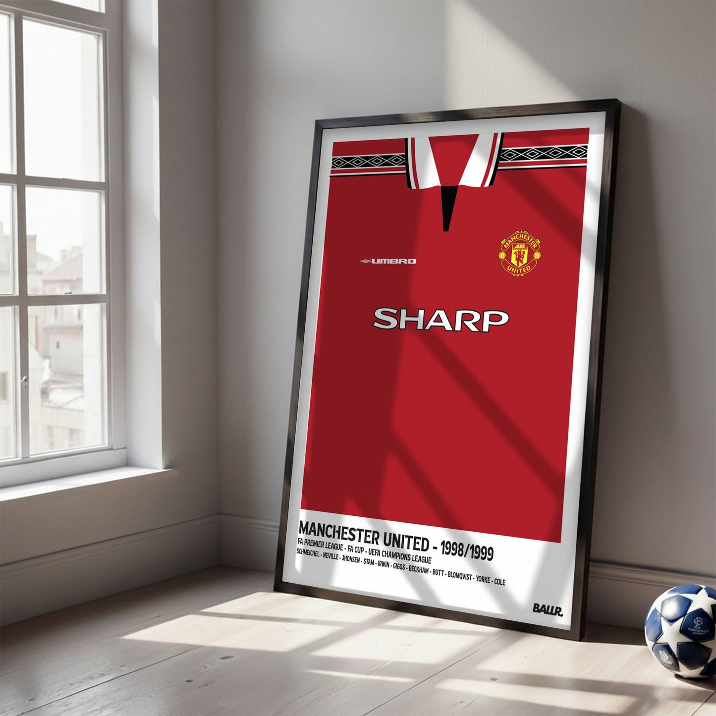 Man.United 98/99 Iconic Treble Season Kit ( Framed Poster )