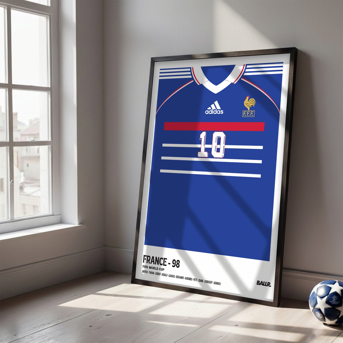 Zizou's Iconic France Kit WC1998 ( Framed Poster )