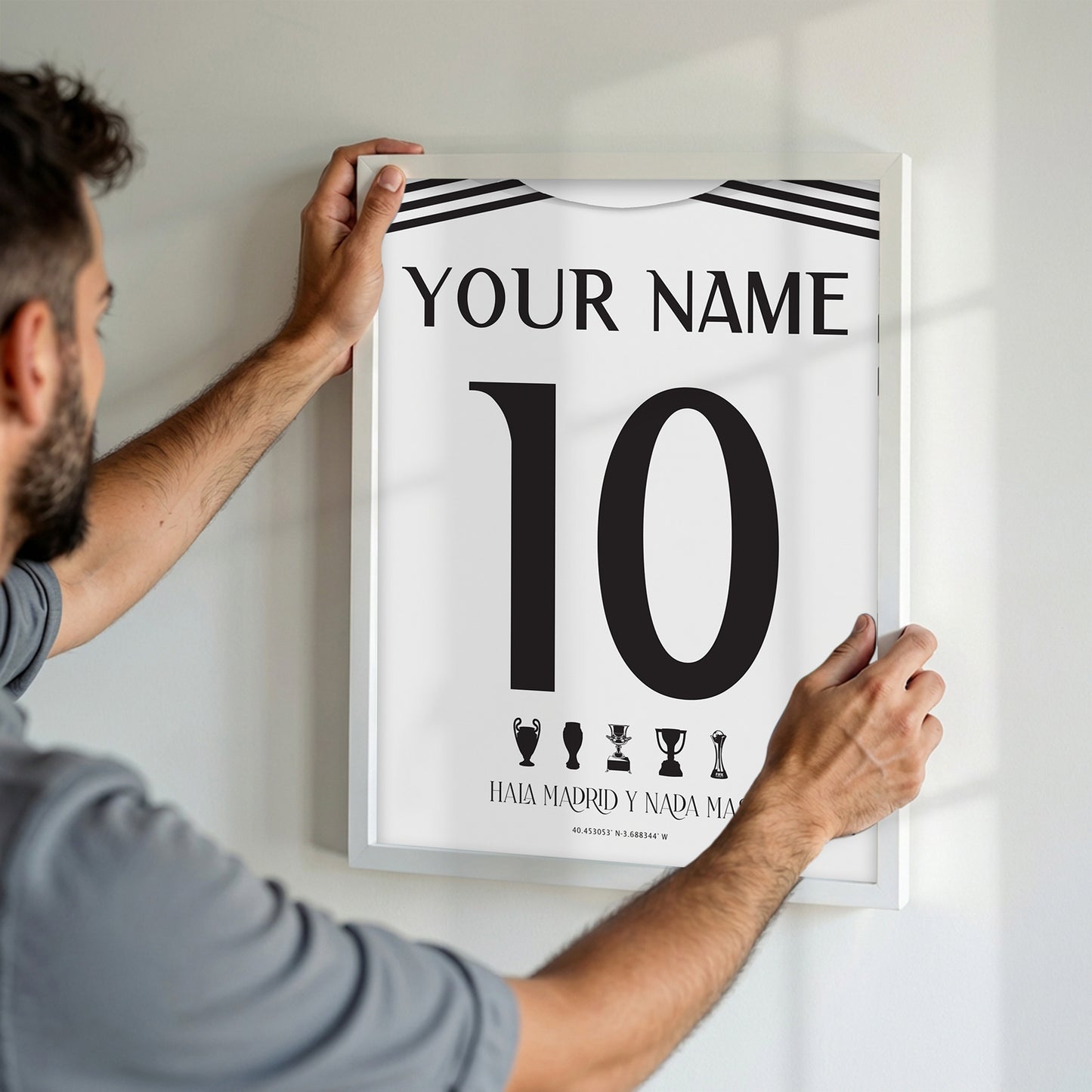 Personalised Real Madrid 25/26 Home Kit Framed Poster