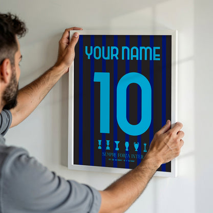 Personalised Inter Milan 25/26 Home Kit Framed Poster