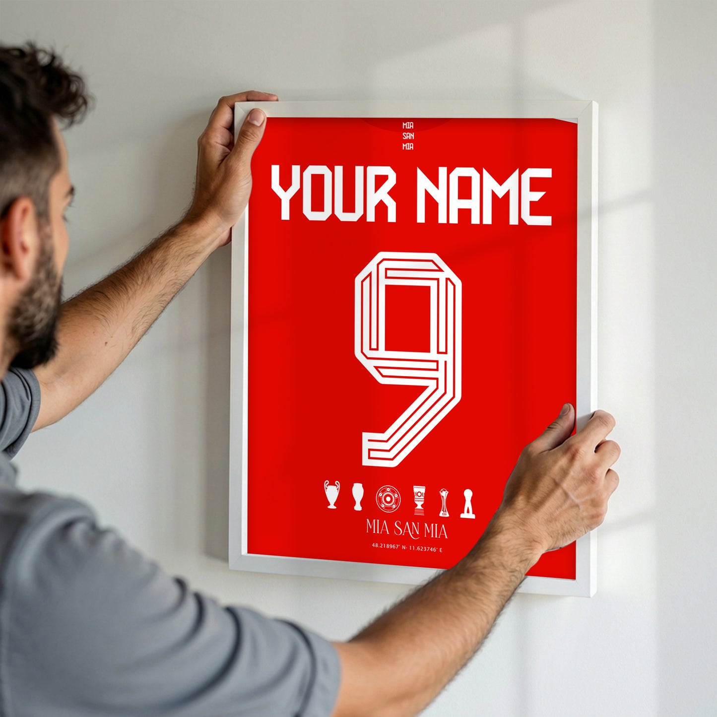 Personalised Bayern Munich 25/26 Home Kit Framed Poster