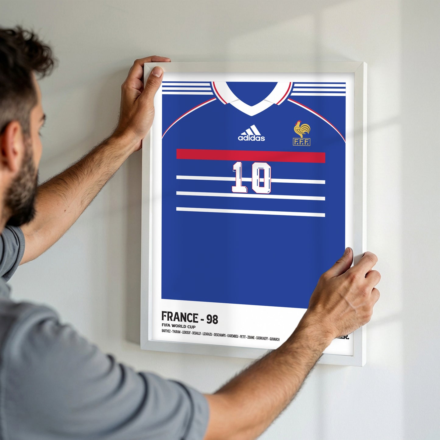 Zizou's Iconic France Kit WC1998 ( Framed Poster )