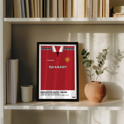 Man.United 98/99 Iconic Treble Season Kit ( Framed Poster )