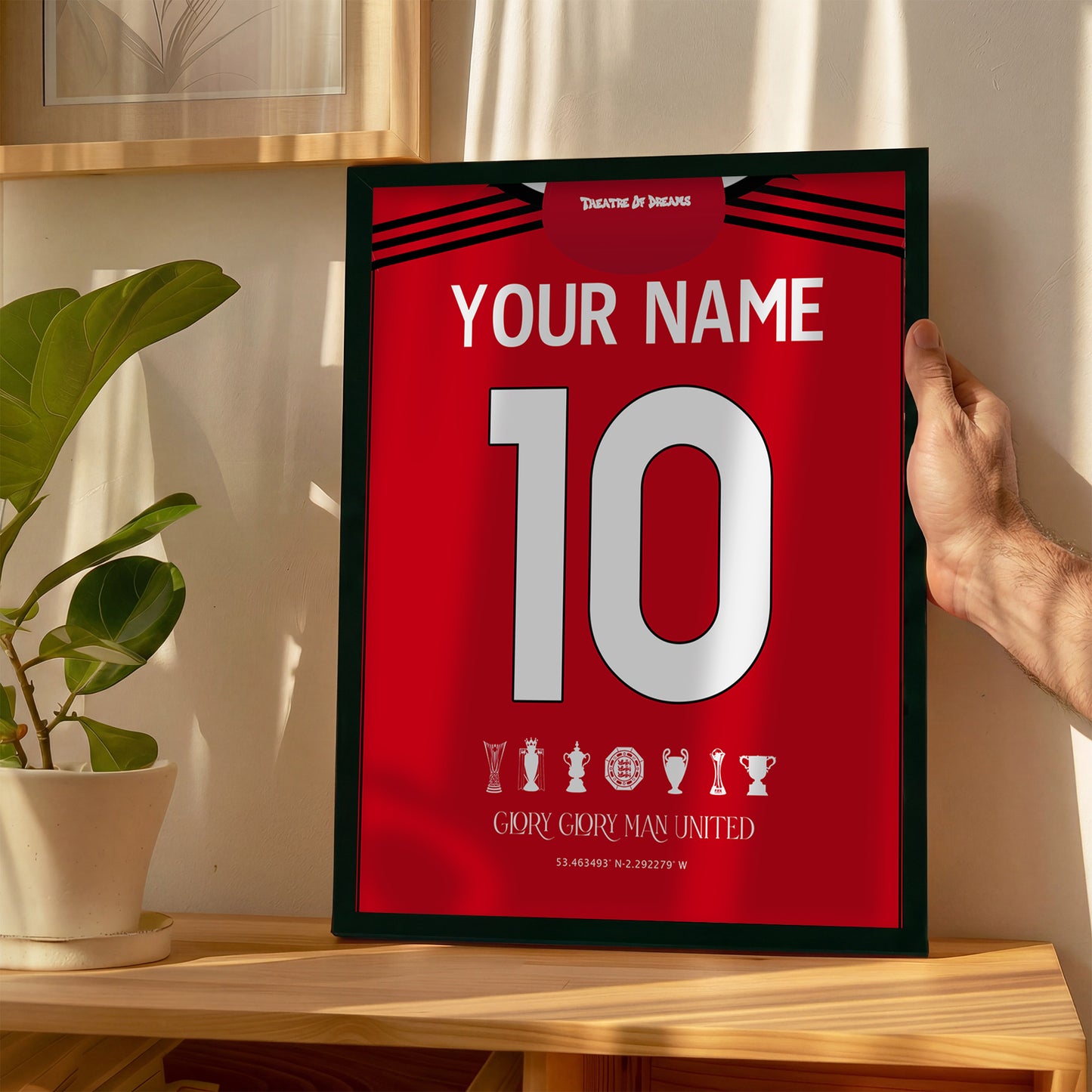 Personalised Man.United 25/26 Home Kit Framed Poster